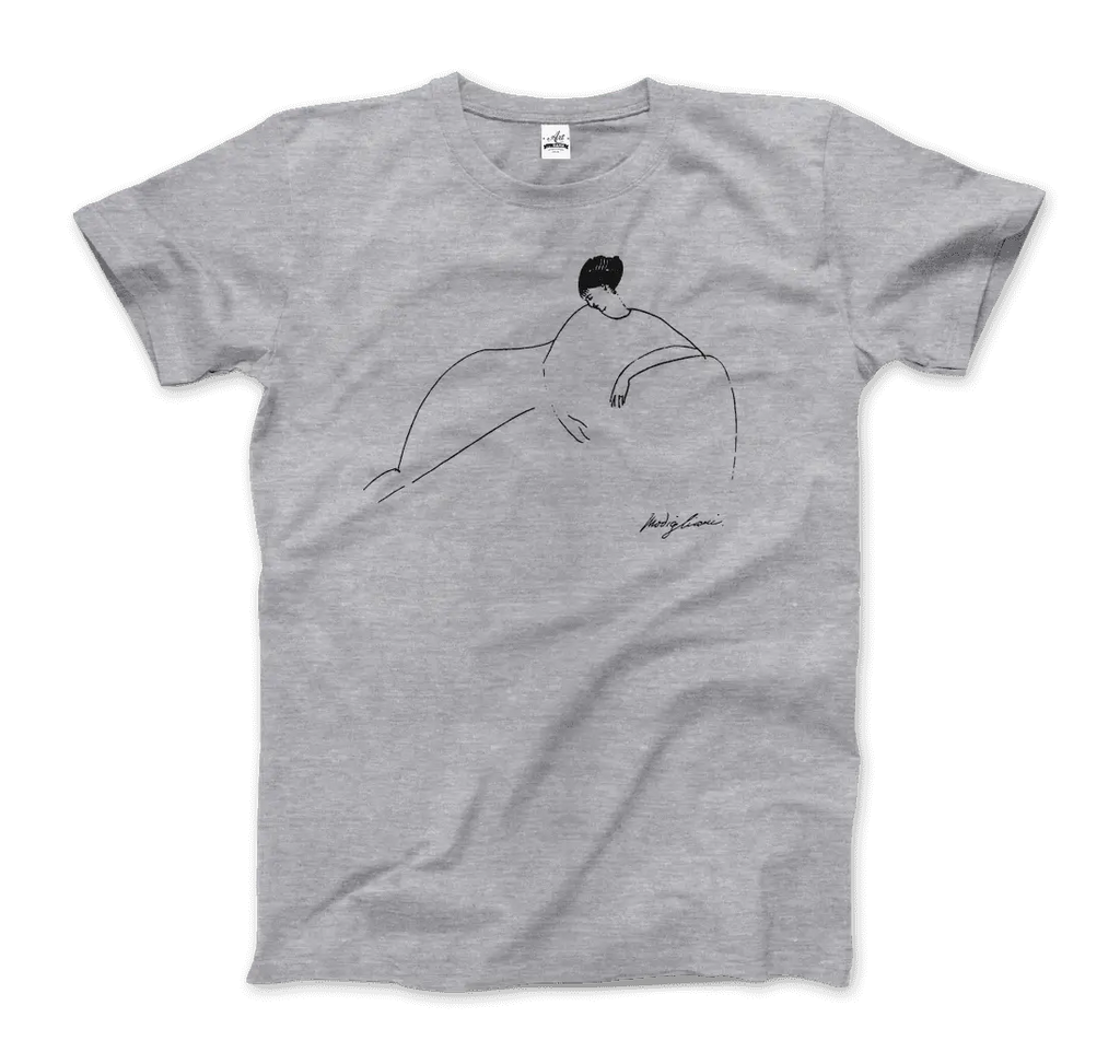 Modigliani - Anna Akhmatova Sketch Artwork T-Shirt by Art-O-Rama Shop ART-O-RAMA-SHOP