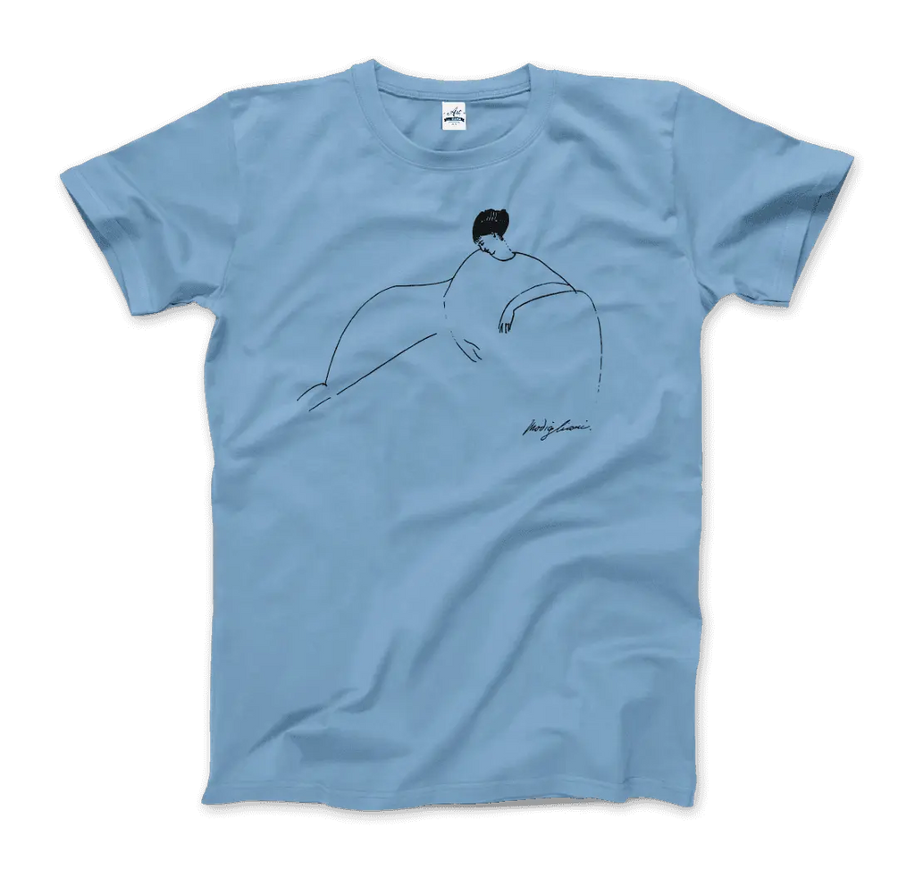 Modigliani - Anna Akhmatova Sketch Artwork T-Shirt by Art-O-Rama Shop ART-O-RAMA-SHOP