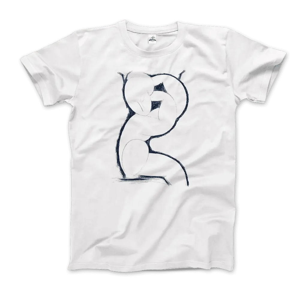 Modigliani - Caryatid Sketch Artwork T-Shirt by Art-O-Rama Shop ART-O-RAMA-SHOP