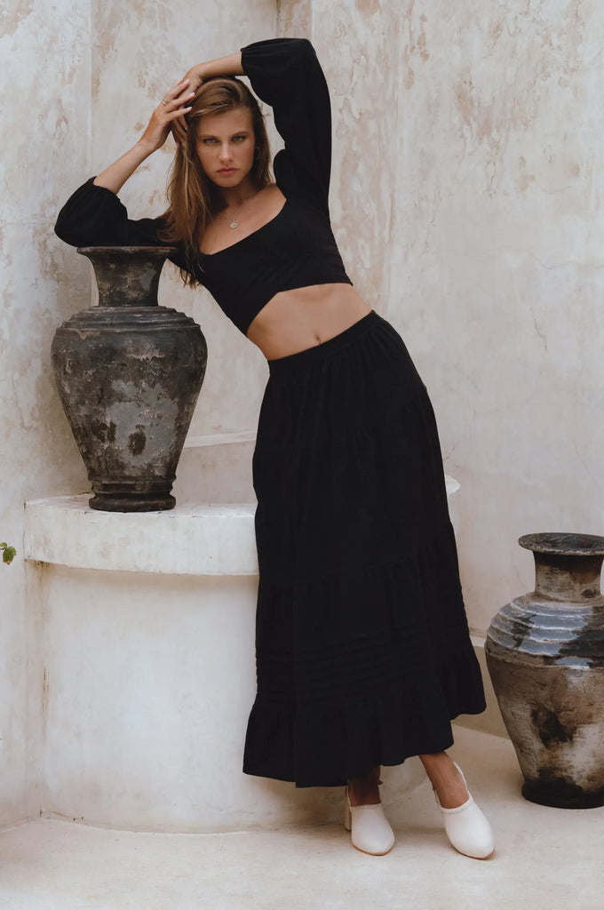 Mumbai Maxi Linen Skirt by Bali Lane Bali Lane