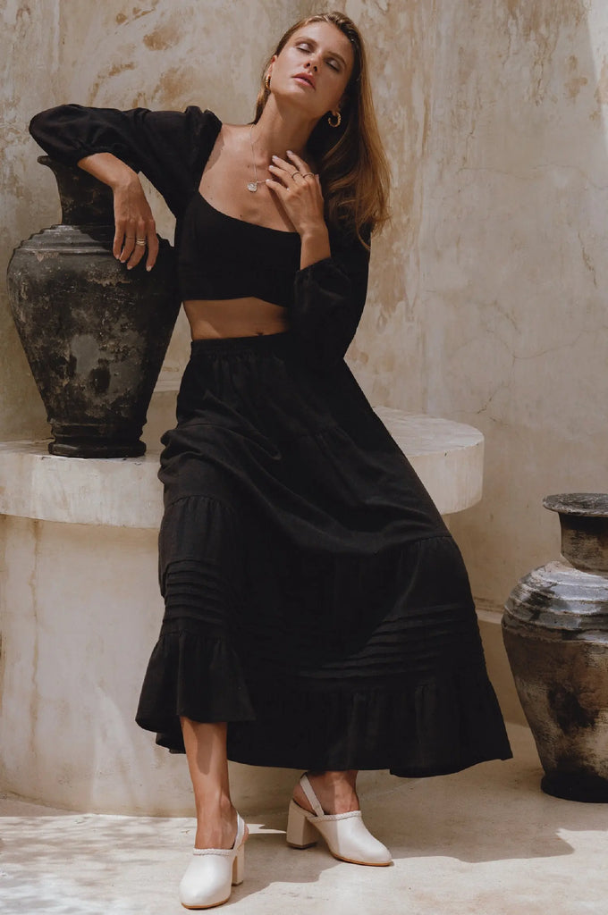 Mumbai Maxi Linen Skirt by Bali Lane Bali Lane