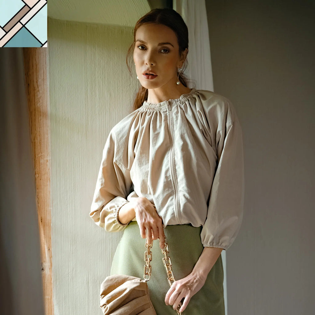 NORMA Recycled Ruffle Jacket, in Beige by BrunnaCo BRUNNA CO