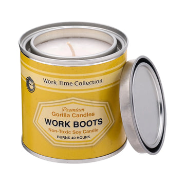 New Leather Work Boots Scented Candle by Gorilla Candles™ GORILLA CANDLES™