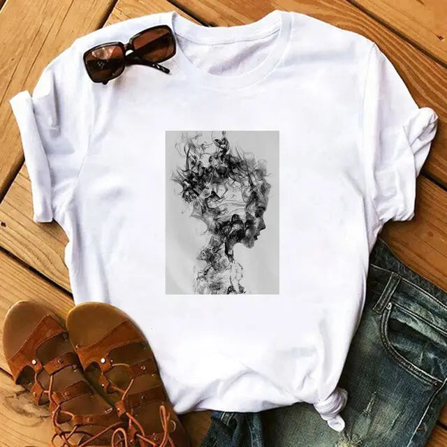Nikaio Aesthetic Printed T-Shirt by Marigold Shadows Marigold Shadows