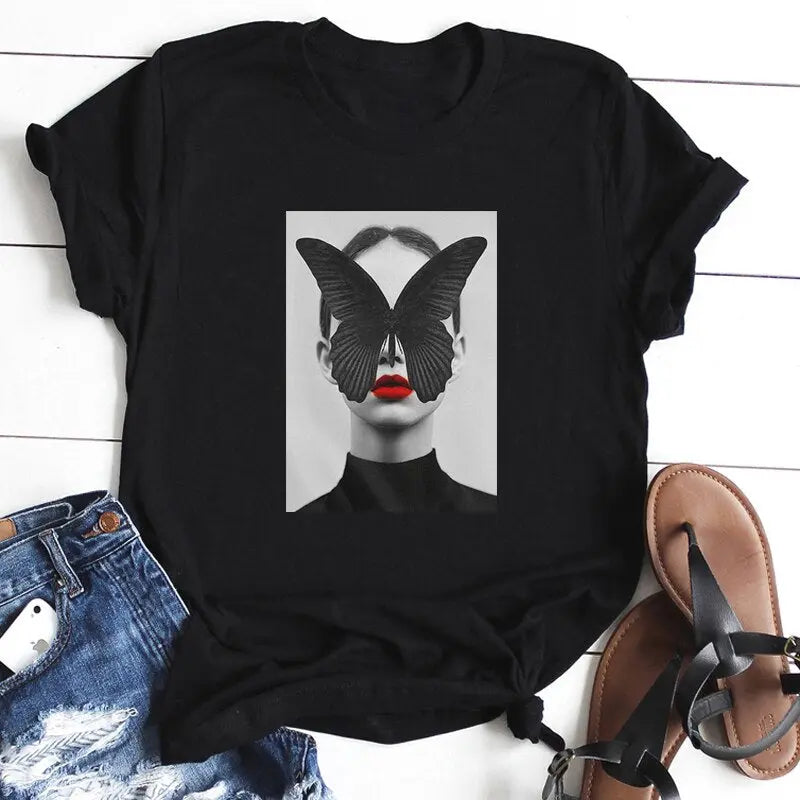 Nikaio Butterfly Printed T-Shirt by Marigold Shadows Marigold Shadows