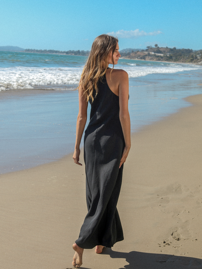 Nora Halter Maxi Dress - Black