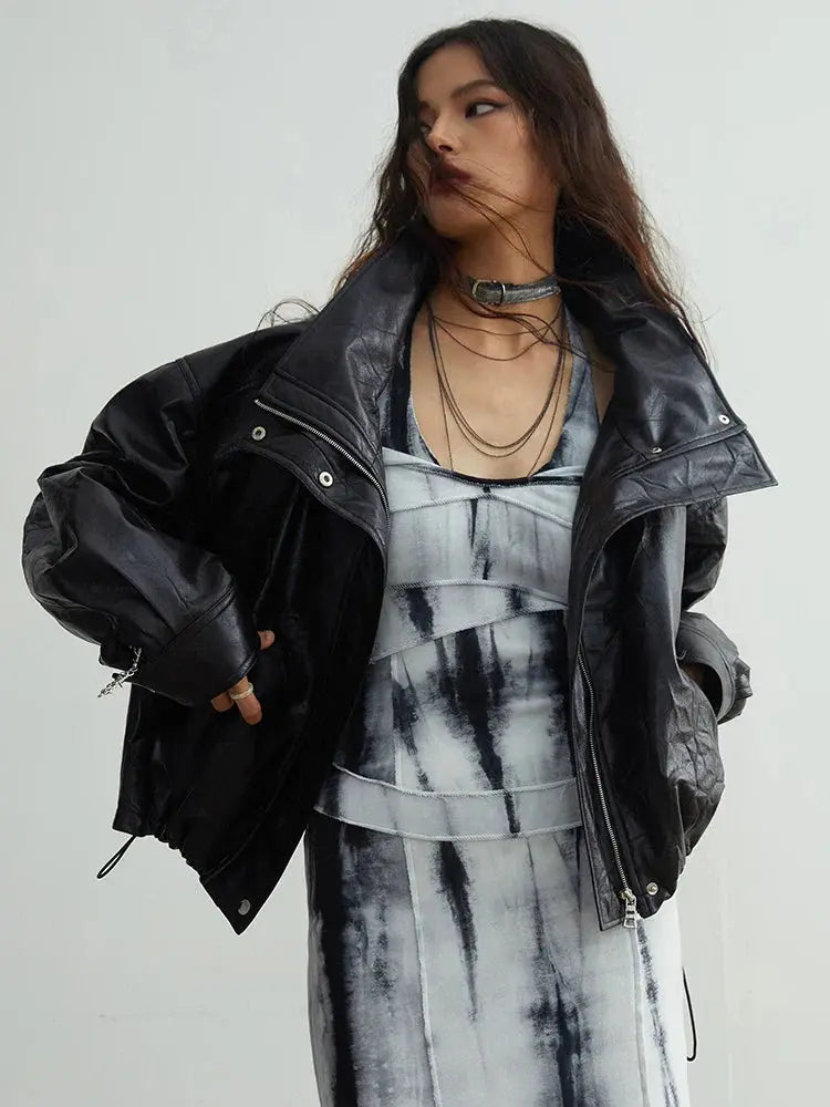 Nursey Vegan Leather Fuzz Jacket by Marigold Shadows Marigold Shadows