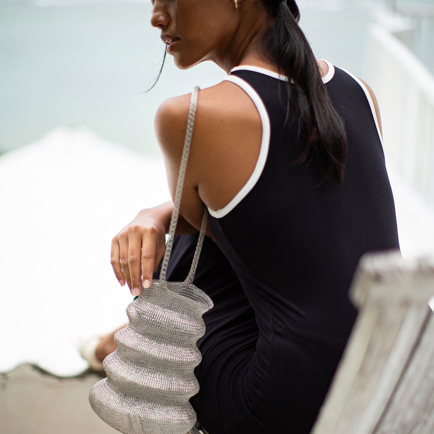 OLA Organic Cotton Midi Dress in Black