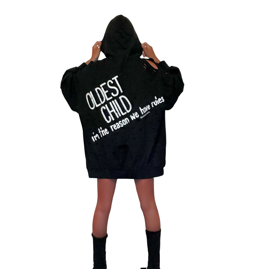 'OLDEST' PAINTED HOODIE by Wren + Glory Wren + Glory