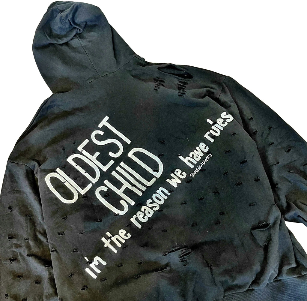 'OLDEST' PAINTED HOODIE by Wren + Glory Wren + Glory