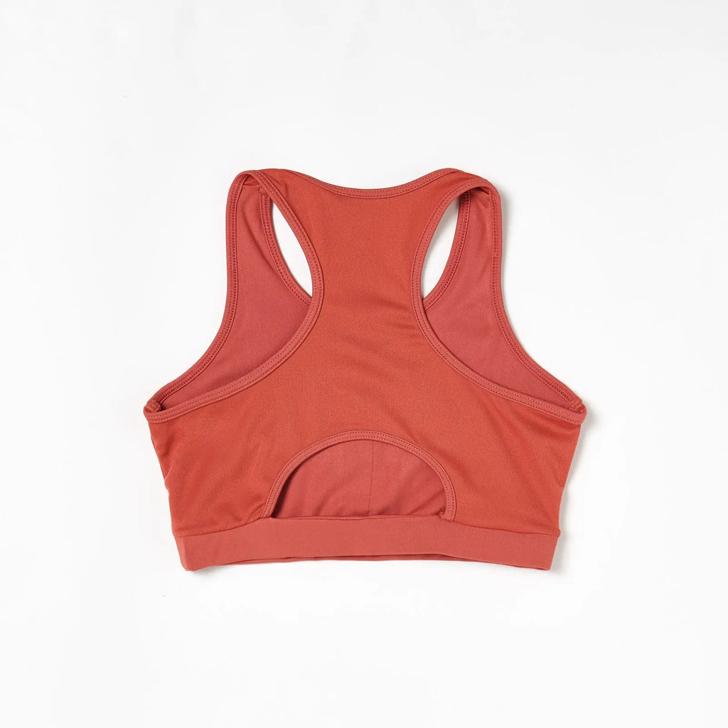 Over-Time Recycled Poly Sports Bra in Hotsauce by ALAMAE ALAMAE