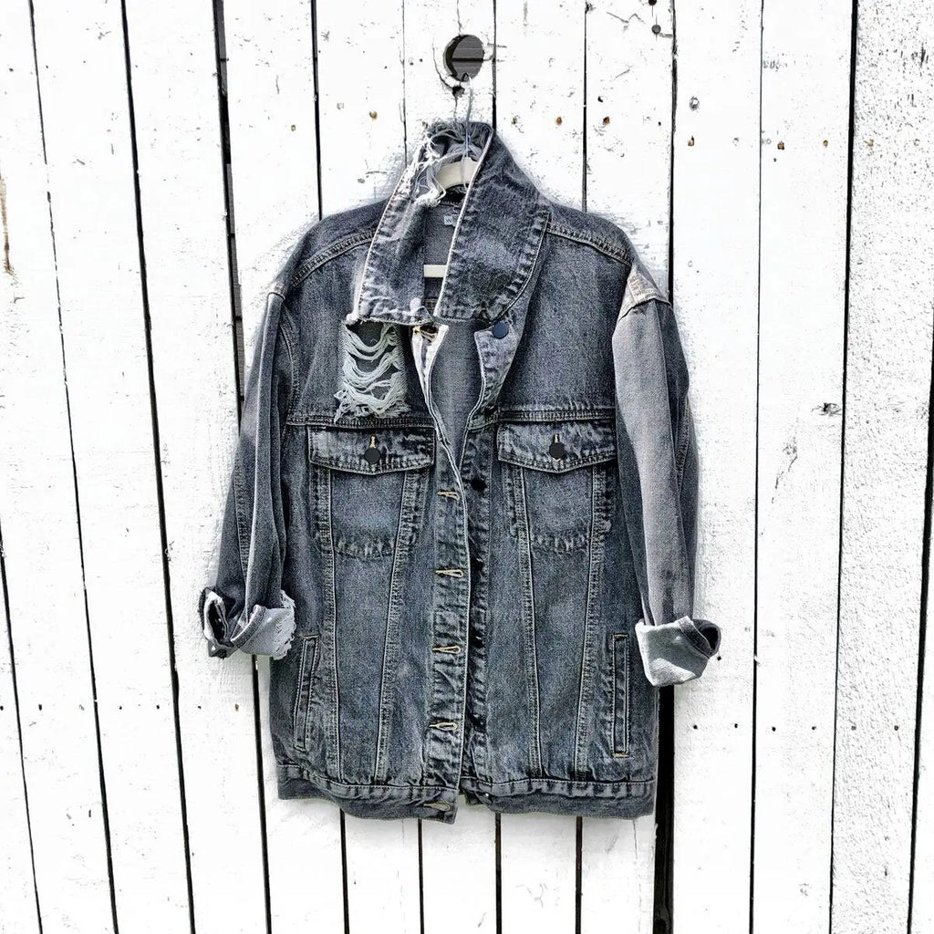 Oversized Faded Black Denim by Wren + Glory Wren + Glory