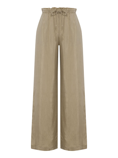 Lucid Flow Tie Pants - Khaki Green