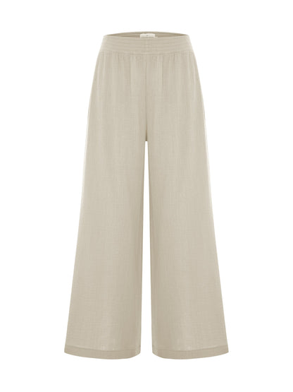 Aura Palazzo Pants - Oatmeal