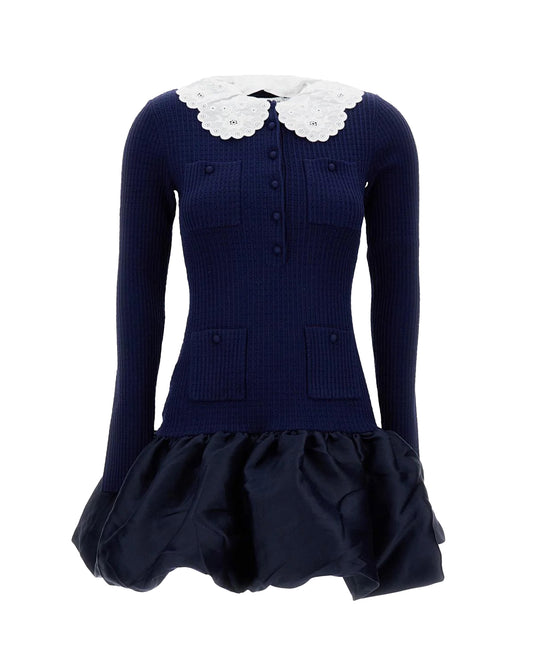 Mini Dress Balloon Skirt Navy