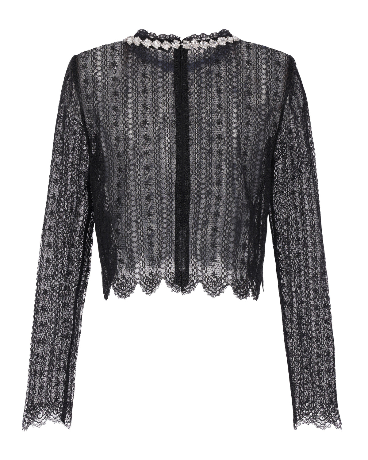 Top Black Lace With Crystals