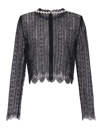 Top Black Lace With Crystals