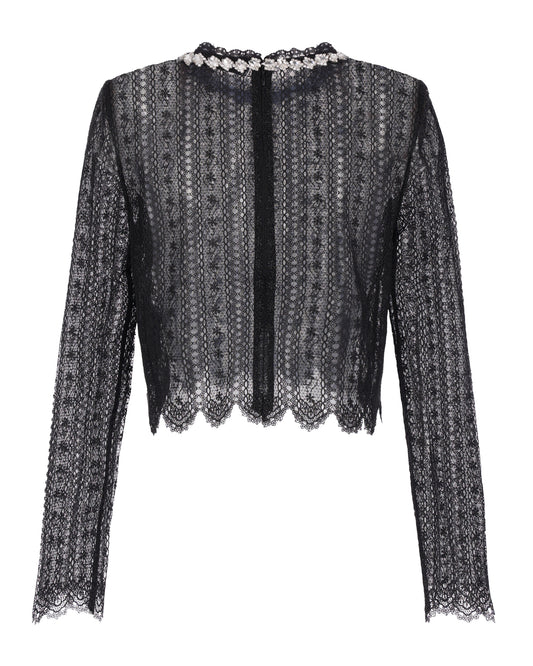 Top Black Lace With Crystals