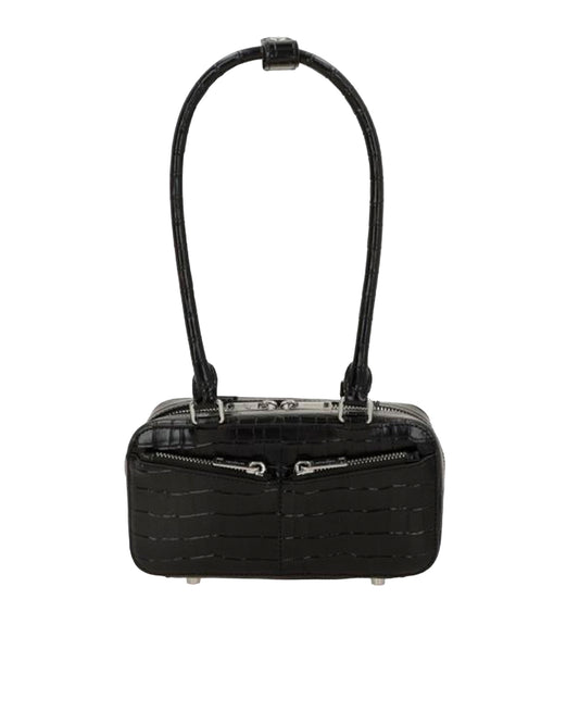 Shoulder Bag Crocodile-Effect Black