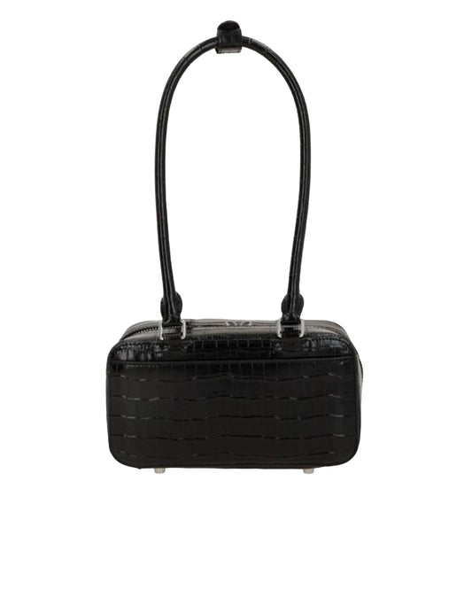 Shoulder Bag Crocodile-Effect Black