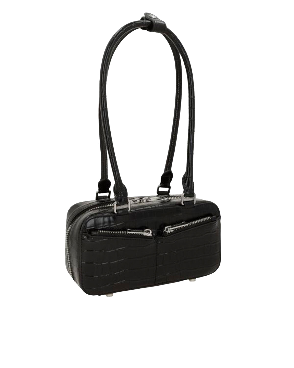 Shoulder Bag Crocodile-Effect Black