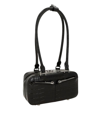 Shoulder Bag Crocodile-Effect Black