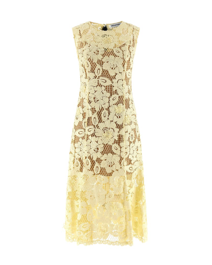 Midi Lace Dress Yellow