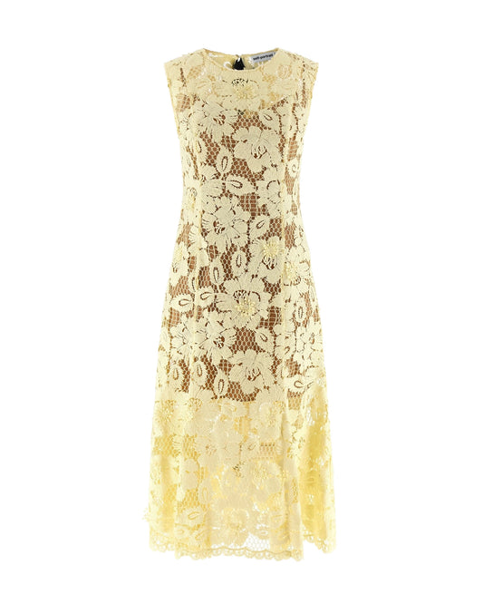 Midi Lace Dress Yellow