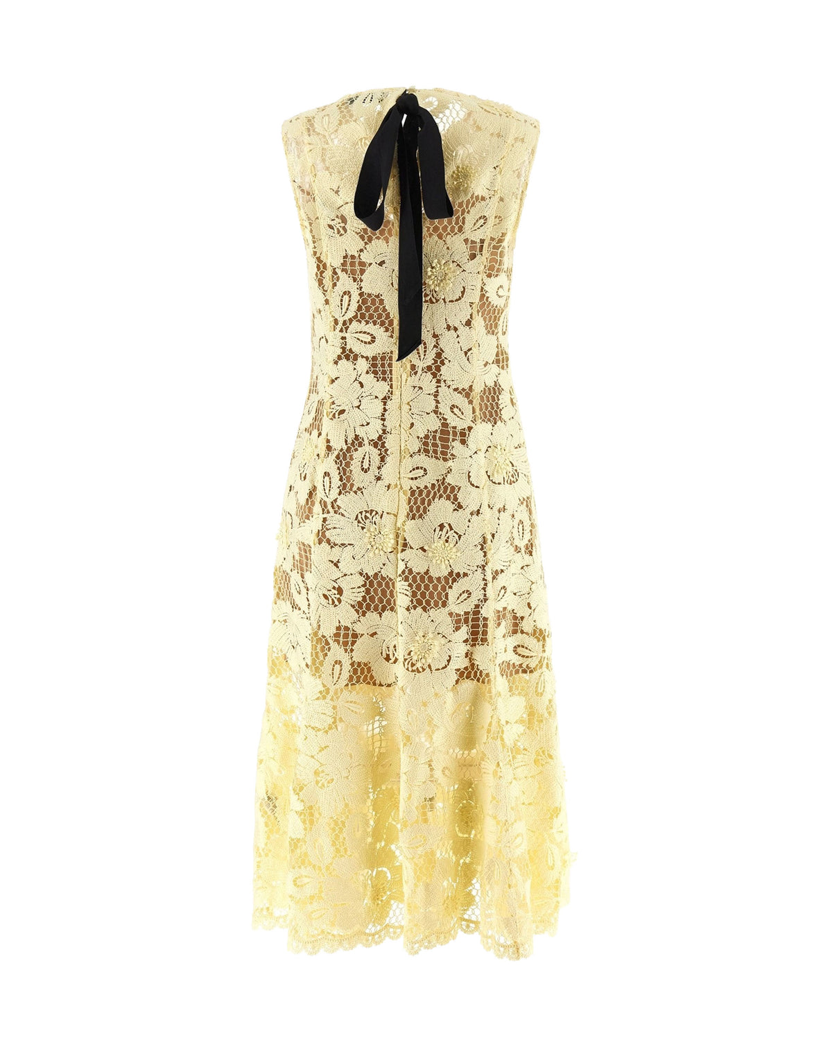 Midi Lace Dress Yellow