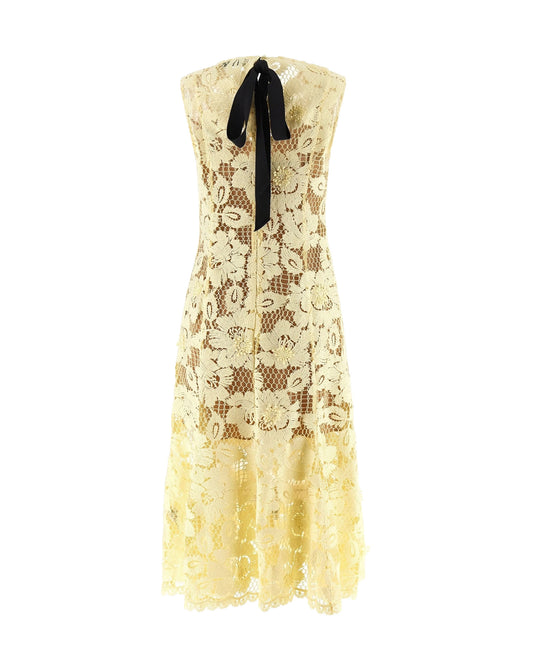 Midi Lace Dress Yellow