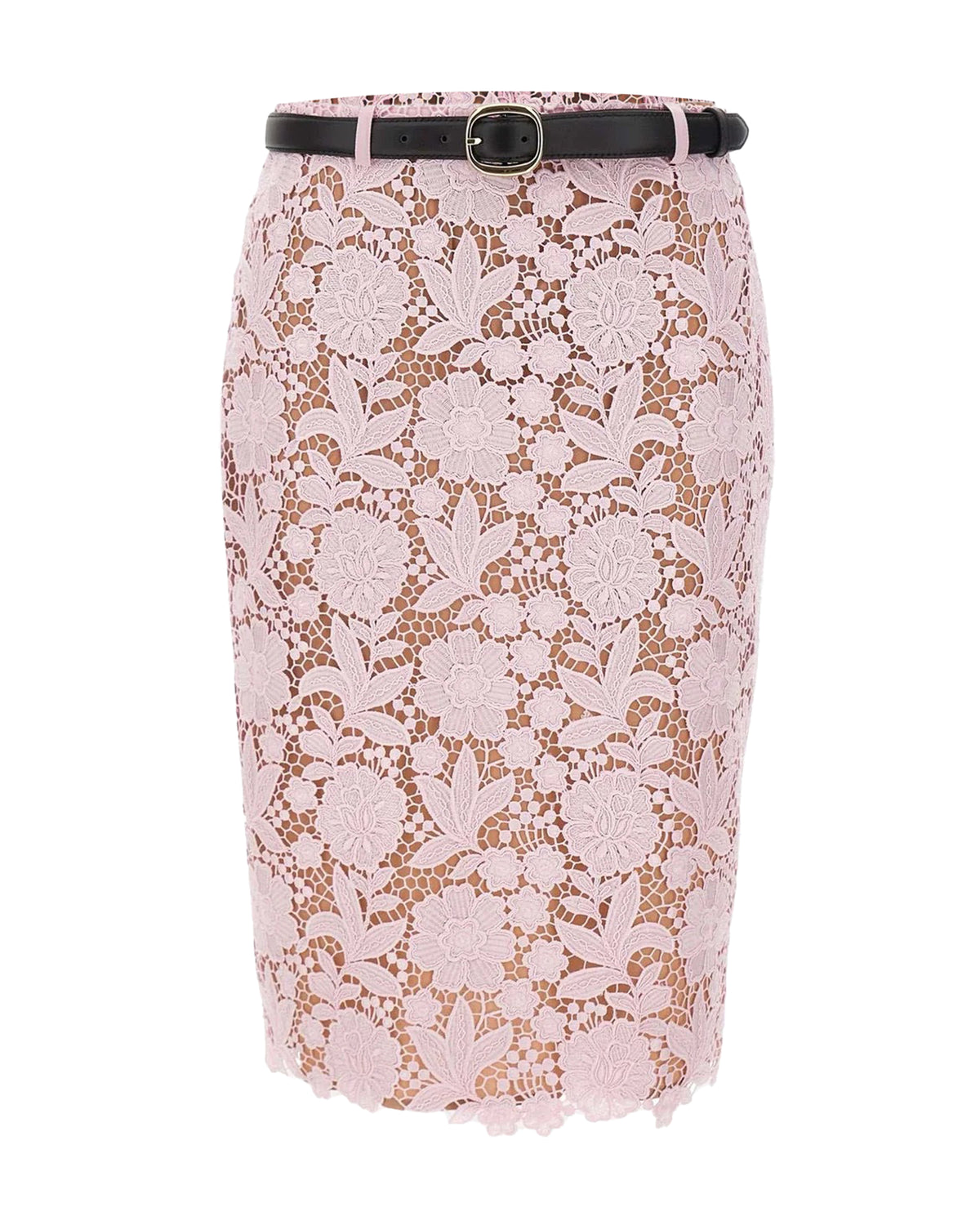 Midi Skirt Pink Lace