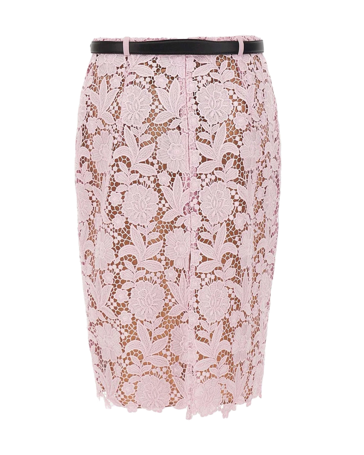 Midi Skirt Pink Lace