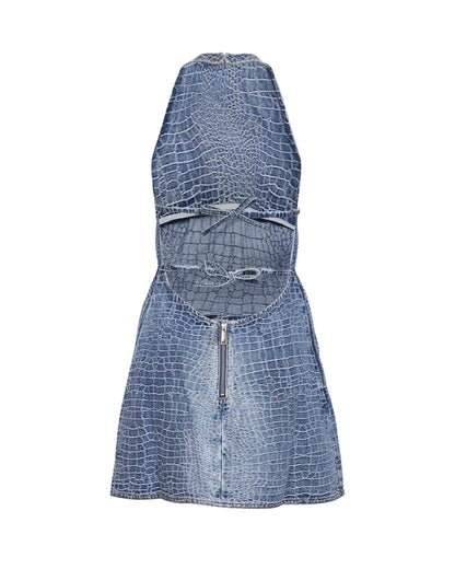 Mini Denim Dress Blue
