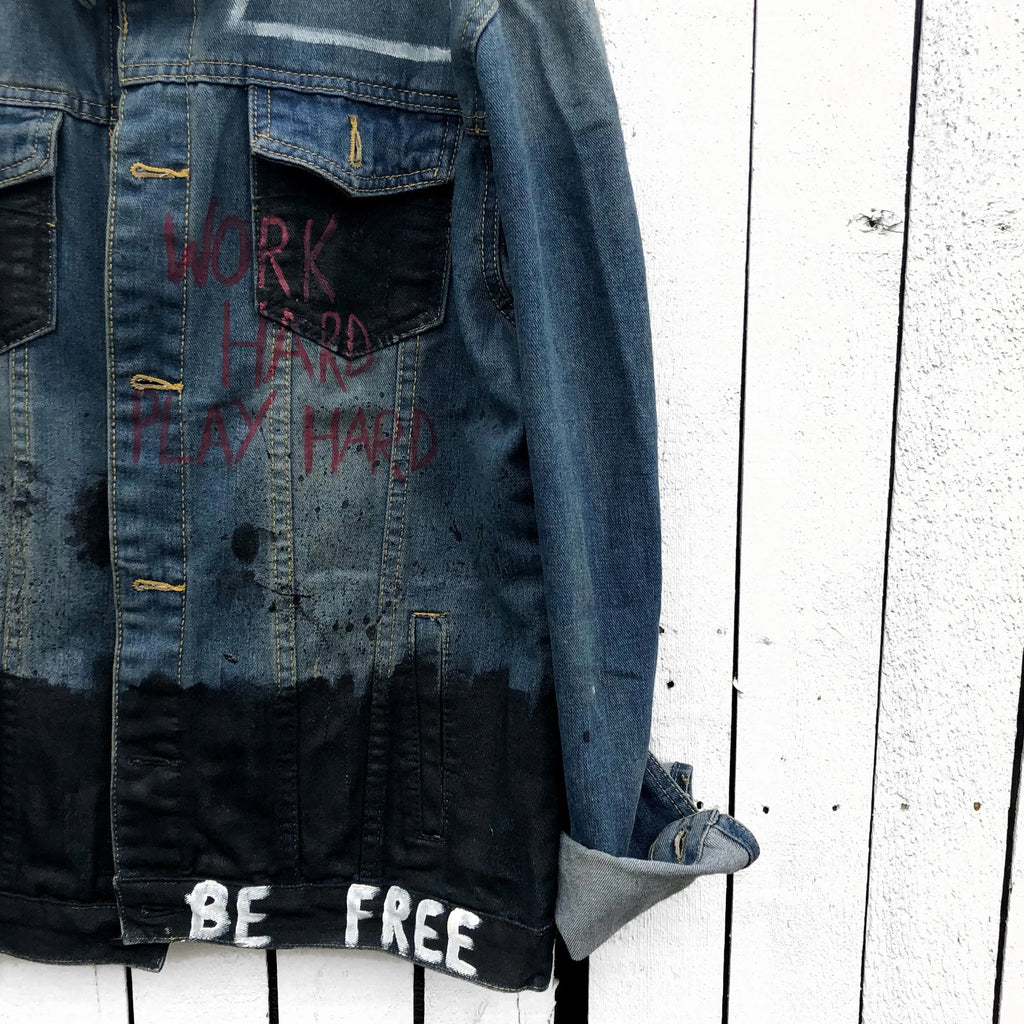 'PLAY HARD' DENIM JACKET - MEN by Wren + Glory Wren + Glory