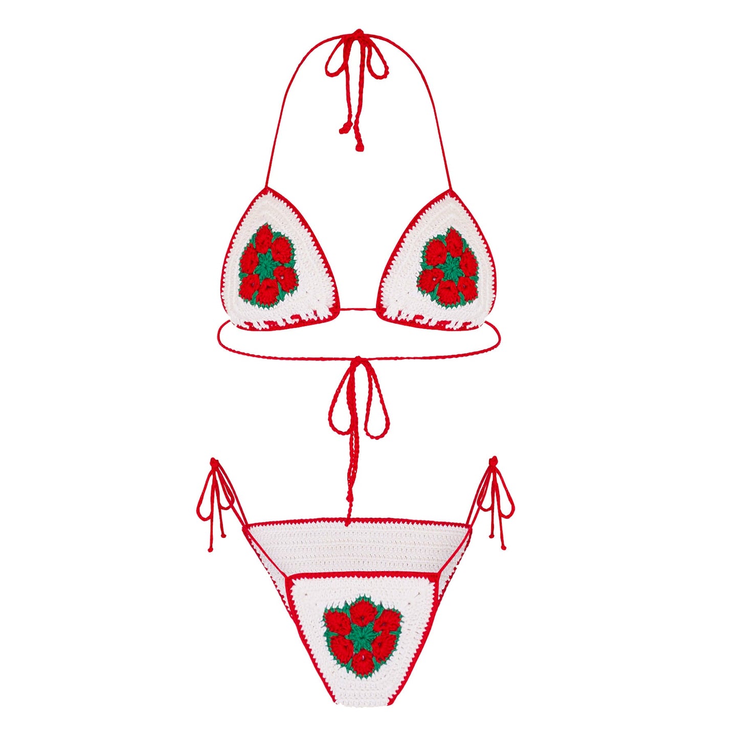 The Poppy Crochet Bikini in Red