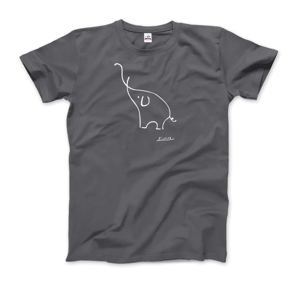 Pablo Picasso Elephant Sketch Artwork T-Shirt by Art-O-Rama Shop ART-O-RAMA-SHOP
