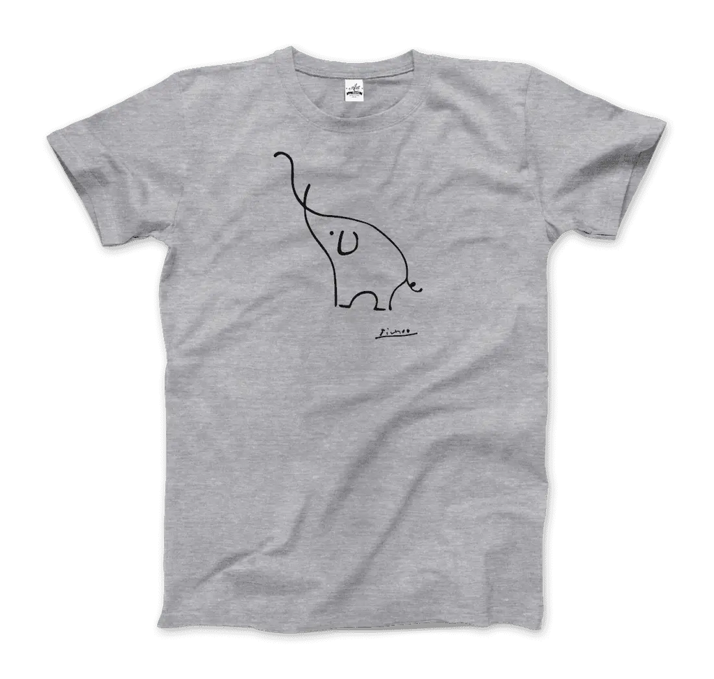 Pablo Picasso Elephant Sketch Artwork T-Shirt by Art-O-Rama Shop ART-O-RAMA-SHOP