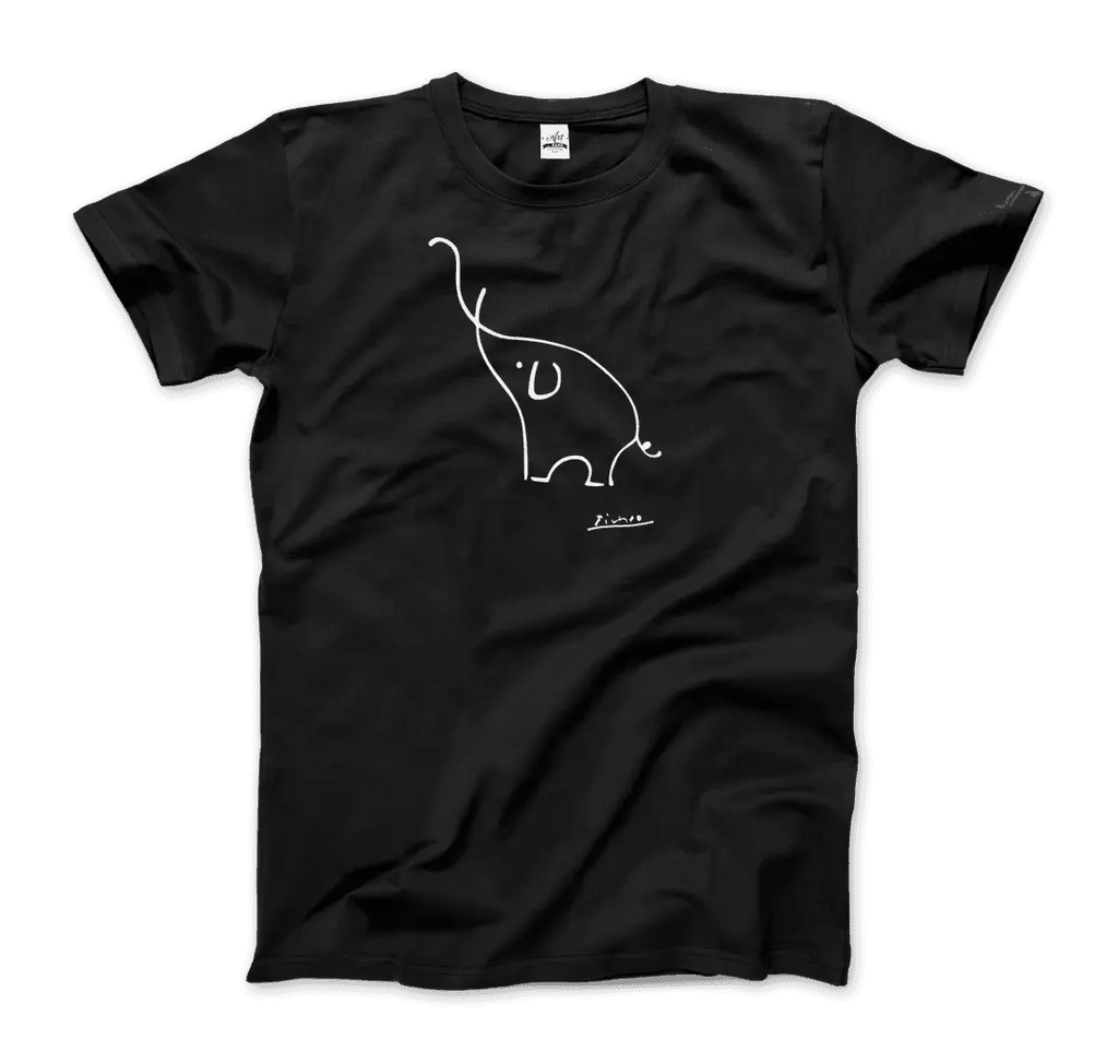 Pablo Picasso Elephant Sketch Artwork T-Shirt by Art-O-Rama Shop ART-O-RAMA-SHOP