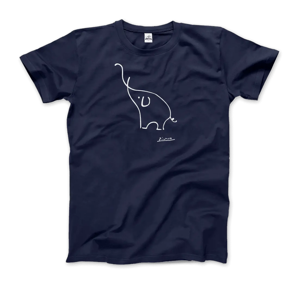 Pablo Picasso Elephant Sketch Artwork T-Shirt by Art-O-Rama Shop ART-O-RAMA-SHOP