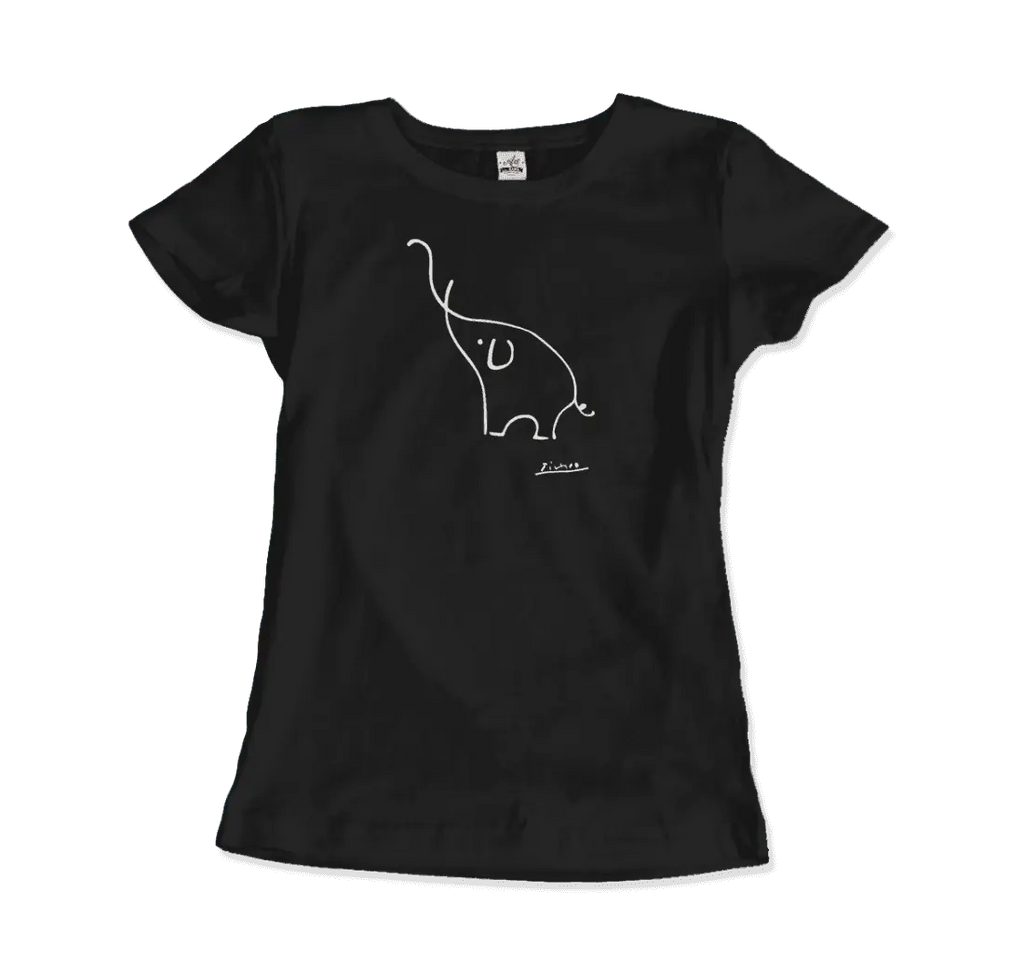 Pablo Picasso Elephant Sketch Artwork T-Shirt by Art-O-Rama Shop ART-O-RAMA-SHOP