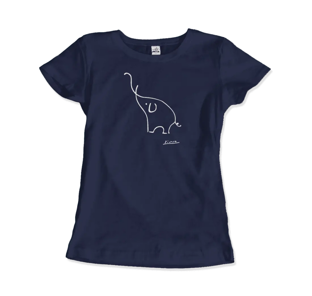 Pablo Picasso Elephant Sketch Artwork T-Shirt by Art-O-Rama Shop ART-O-RAMA-SHOP