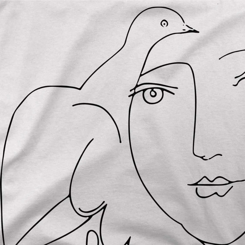 Pablo Picasso Peace (Dove and Face) Artwork T-Shirt by Art-O-Rama Shop ART-O-RAMA-SHOP