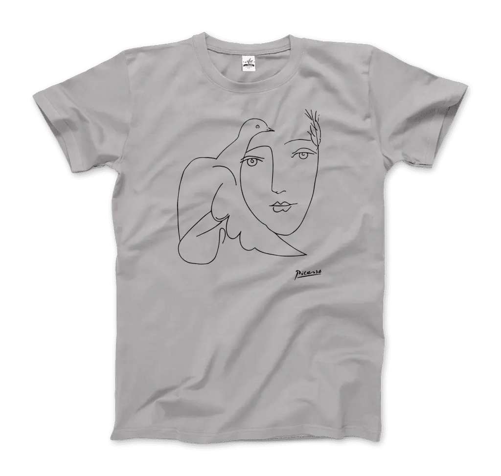 Pablo Picasso Peace (Dove and Face) Artwork T-Shirt by Art-O-Rama Shop ART-O-RAMA-SHOP