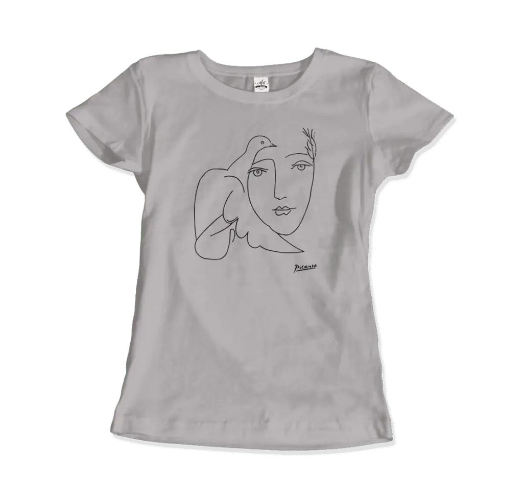 Pablo Picasso Peace (Dove and Face) Artwork T-Shirt by Art-O-Rama Shop ART-O-RAMA-SHOP
