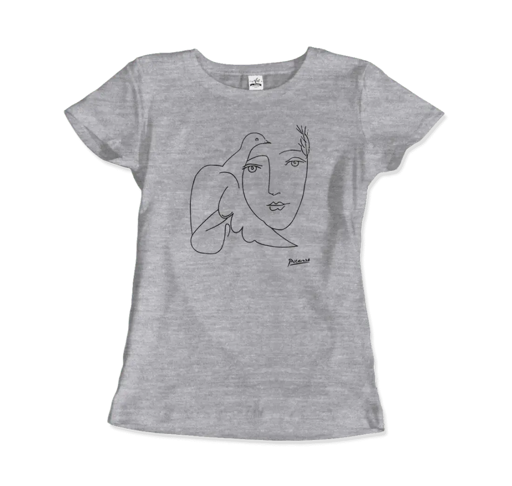 Pablo Picasso Peace (Dove and Face) Artwork T-Shirt by Art-O-Rama Shop ART-O-RAMA-SHOP