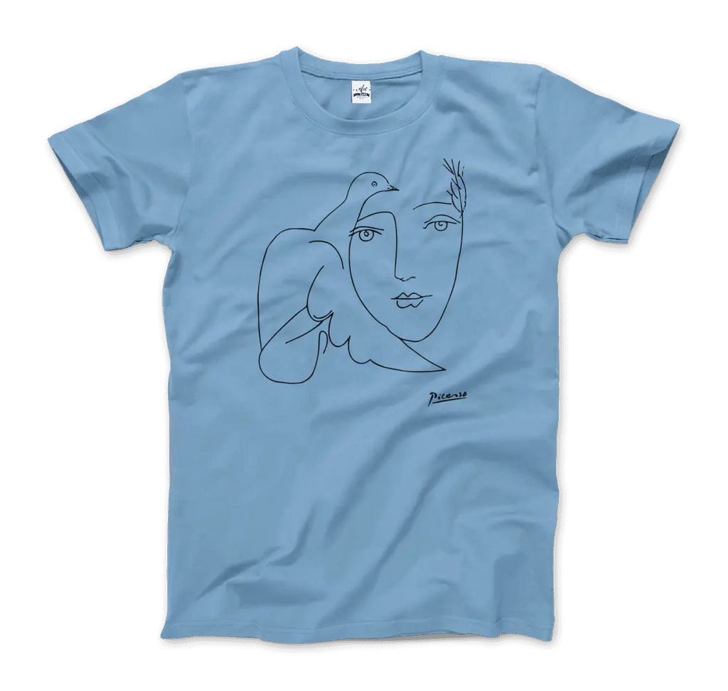 Pablo Picasso Peace (Dove and Face) Artwork T-Shirt by Art-O-Rama Shop ART-O-RAMA-SHOP