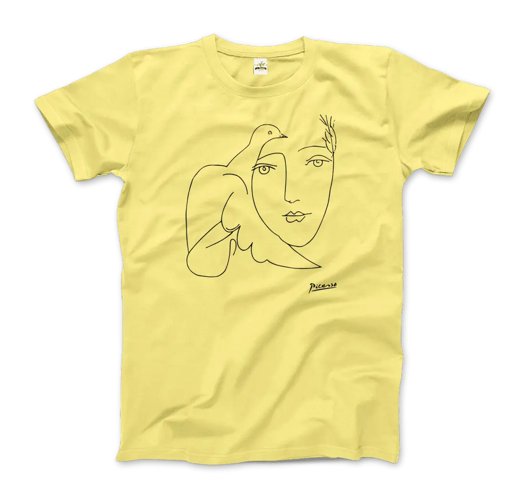 Pablo Picasso Peace (Dove and Face) Artwork T-Shirt by Art-O-Rama Shop ART-O-RAMA-SHOP