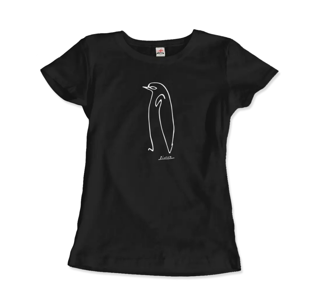 Pablo Picasso Penguin Line Artwork T-Shirt by Art-O-Rama Shop ART-O-RAMA-SHOP