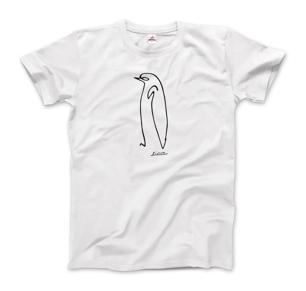 Pablo Picasso Penguin Line Artwork T-Shirt by Art-O-Rama Shop ART-O-RAMA-SHOP