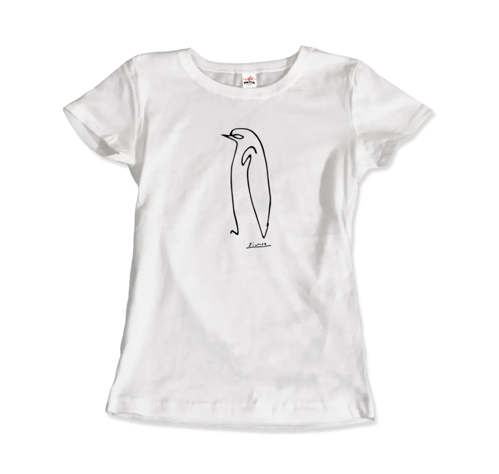 Pablo Picasso Penguin Line Artwork T-Shirt by Art-O-Rama Shop ART-O-RAMA-SHOP